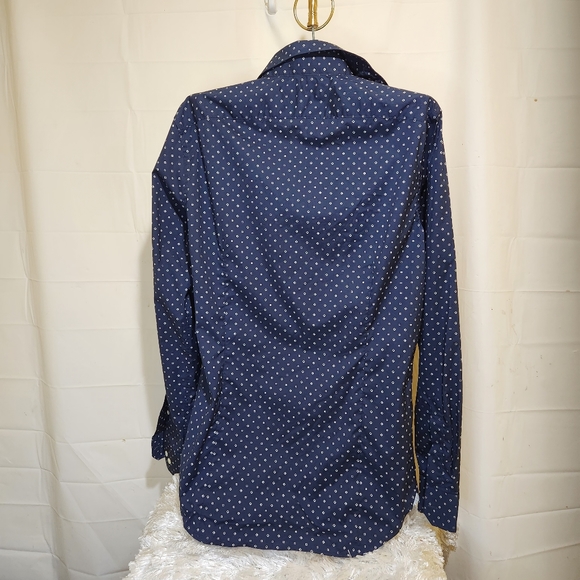 Drak Blue Box print Banana Republic Gran Fit Dress Shirt size: M - Picture 11 of 12
